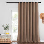 NICETOWN Blackout Curtains for Sliding Glass Door Room Divider Noise Reduce Curtain Panel Portable Window Screen Sliding Partition, W100 x L102 inches, 1 Panel, Cappuccino