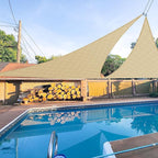 E&K Sunrise 8' x 8' x 8' Sun Shade Sail Triangle Canopy Shade Cover UV Block for Patio Backyard Garden Outdoor (Sand)