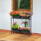 raised garden beds with legs vertical herb garden, close-up detail