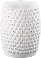 Safavieh Castle Gardens Collection Stella Nail Head White Glazed Ceramic Garden Stool