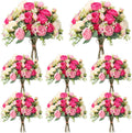 geosar 8 bundles artificial peonies flowers,bright color, main product view