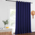 NICETOWN Wide Sliding Door Curtains - Thermal Insulated Drapes, Blackout Window Curtain, Privacy Blind for Living Room & Bedroom (Dark Blue, W100 x L108 inches)