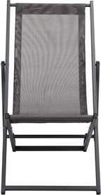 SAFAVIEH Outdoor Collection Breslin Grey/Grey Adjustable Folding Sling Chair Set of 2 (Fully Assembled)