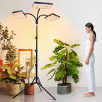 FECiDA Tall Grow Light with Stand for Big and Large Houseplant, Bonsai Tree | 75 Watt, 3x Coverage, 3x Brightness, Better Growth, UV-IR Full Spectrum, 5-Mode Timer 4/8/12/16/20H, 24"-72" Ht Adjustable