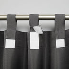 Exclusive Home Cabana Solid Indoor/Outdoor Light Filtering Hook-and-Loop Tab Top Curtain Panel Pair, 54"x108", Charcoal