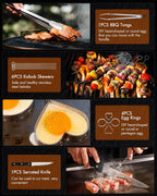 Griddle Accessories Kit - 36PCS Flat Top Grill Accessories for Blackstone and Camp Chef Metal Spatula Tools Set with Burger Press Scraper Tongs Carry Bag for Outdoor Grilling BBQ Cooking