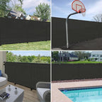 Windscreen4less Privacy Fence Screen Heavy Duty Windscreen Fencing Mesh Fabric Shade Net Cover with Brass Grommtes for Outdoor Wall Garden Yard Pool Deck, 6'x67' Black