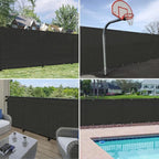 Windscreen4less Privacy Fence Screen Heavy Duty Windscreen Fencing Mesh Fabric Shade Net Cover with Brass Grommtes for Outdoor Wall Garden Yard Pool Deck, 6'x59' Black