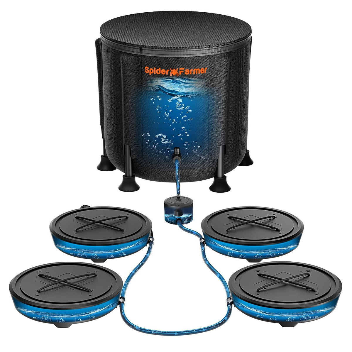 spider farmer 4 pot gravity-fed self watering system, main product view