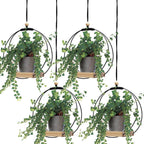 geelin 4 pcs hanging plant holder with wood, main product view
