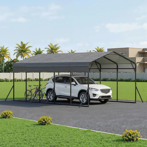 12x24ft metal carport, heavy duty carport with galvanized, main product view