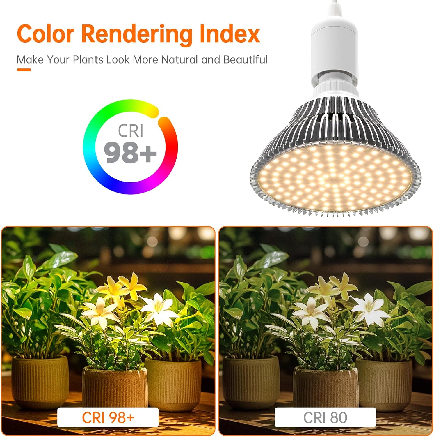 Hanging Grow Light for Indoor Plants, 3000K | 25W Hanging Plant Light, 3000K Full Spectrum LED with 16.4ft Power Cord, Ideal for Indoor Tall Plants,1-Pack