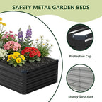 12x2x1 ft(2 Pack) Galvanized Raised Garden Bed,Outdoor Planter Box Metal Patio Kit Planting Bed for Vegetables Flowers and Succulents,Black