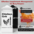CluckRoots Chicken Grit and Oyster Shell Feeder Combo, No-Spill Metal | Lift-Off Heavy-Duty Dispenser w/ Rain Lid View Window, Small Flocks Capacity, Chicken Coop Accessories Gifts for Lovers