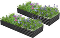 2PCS 7x3x1ft Galvanized Raised Garden Bed Kit, Galvanized Planter Raised Garden Boxes Outdoor, Large Metal Raised Garden Beds for Vegetables,Black