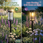 Sparkblaze Solar Garden Lights Outdoor, 12 Pack, Warm White | Decorative Solar Pathway Lights for Yard Auto On/Off Landscape Lighting for Walkway, Lawn, Garden