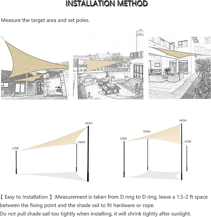 Tronssien Rectangle 10'x13' Sun Shade Sail,95% UV Blockage Canopy Awning for Outdoor Patio and Garden, Yard Activities