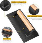 Leonyo 2Pcs Heavy Duty Smash Burger Press, Round Cast Iron Grill Bacon Press for Griddle Flat Top Grill, Rectangular Hamburger Smasher for Griddle, Steak, Sandwich