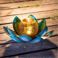 huaxu solar light outdoor garden decor blue metal, main product view