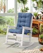 SERWALL HDPE Outdoor Rocking Cushion Set of 2, Memory Foam Cushion Navy