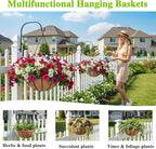 Hanging Planters Basket Set of 3 Hanging Flower Pots 10 Inch Chain Round Wire Plant Holder with Coco Coir Liner Garden Watering Hanging Baskets for Patio Garden Outdoor1