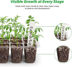 Bonviee 5-Pack Seed Starter Trays, Seed Starter Kit with Adjustable Humidity Dome and Base Indoor Greenhouse Mini Propagator for Seeds Growing Starting (12 Cells Per Tray, Green)