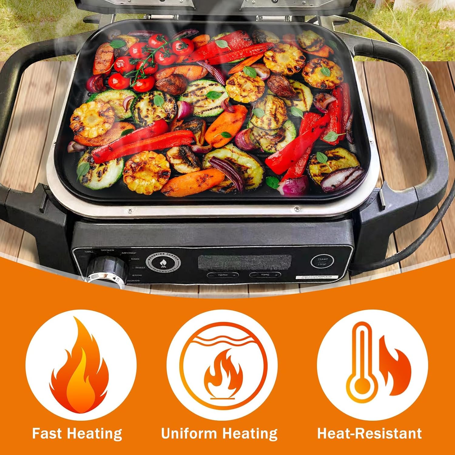 OG701 Griddle Plate Insert for Ninja Woodfire Outdoor Grills OG700 Series | Premiun Non-Stick Griddle Pan for Ninja XSKGRDPLT Woodfire OG701 Grill Accessories
