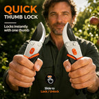 VOTREK® 8.5" Bypass Pruning Shears, Jam-Proof Spring Clippers for branches | Sharp & Anti-Rust SK5 Blade, Ergonomic Non-Slip Grip for Weak Hands, Garden Pruner for Rose, Bonsai, Heavy Duty Tree Trimming