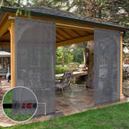 SpaceDresser Waterproof Outdoor Sheer Curtains for Patio - 2 Panels Rod Pocket Indoor Voile Sheer Curtain for Living Room,52W x 96L inch, Grey