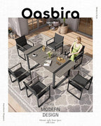 Outdoor Dining Table for 6, HDPS+ Aluminum Patio Dning Table with U-Shape Leg, Size: 67.4"*32.3"*29.6",Modern Rectangular Table for Lawn, Garden (Gray)