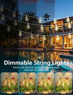 100FT Outdoor LED String Lights, White String Lights with 50 Shatterproof ST35 LED Vintage Edison Bulbs, Waterproof Hanging Patio Lights for Outside Backyard Garden