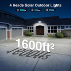 4500LM Solar Lights Outdoor Waterproof, 254 LED Solar Flood Lights Outdoor with 2 Motion Sensor, 4 Heads Security Light with Remote Control for Yard Outside House Garage 4 Pack