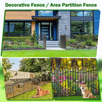 10 panels no dig decorative garden fence, side view