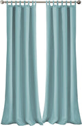 Elrene Home Fashions Matine Weatherproof Tab-Top Indoor/Outdoor Solid Color Curtain Panel for Porch, Pergola, Patio, Deck, 52”W x 108”L, Mineral