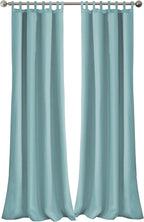 Elrene Home Fashions Matine Weatherproof Tab-Top Indoor/Outdoor Solid Color Curtain Panel for Porch, Pergola, Patio, Deck, 52”W x 108”L, Mineral