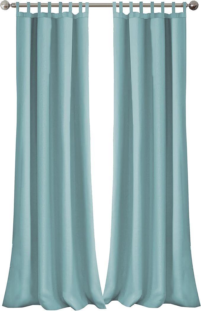 Elrene Home Fashions Matine Weatherproof Tab-Top Indoor/Outdoor Solid Color Curtain Panel for Porch, Pergola, Patio, Deck, 52”W x 108”L, Mineral