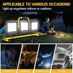 22000 Lumen Work Lights with Stand, 3 Head Portable LED Work Light, with Adjustable&Foldable Tripod Stand, IP66 Waterproof Lamp for Outdoor Indoor Job Site Workshop Garage Construction Site Lighting