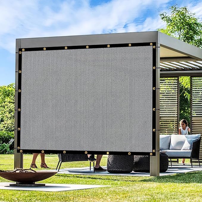 Artpuch Outdoor Pergola Shade Cover 9x21 FT Sun Shade Cloth with Grommets Light Grey 90% UV Protection Canopy Patio Privacy Screen (Customized Available)
