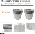 Grease Cup Liners Replacement for 26" and 36" LoCo Series II Digital Griddles Flat Top Grill,20-Pack