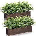 lyrow 2 pack eucalyptus plant,brown,16.1 inch,white frosted pointed, main product view