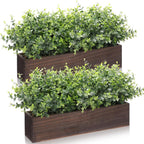 lyrow 2 pack eucalyptus plant,brown,16.1 inch,white frosted pointed, main product view