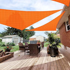 Patio Paradise 26' x 26' x 26' Sun Shade Sail Triangle Canopy Shade Cloth Fabric Sunlight Block Patio Pergola Cover HDPE Deck Awning for Outdoor Backyard Roof Shading, Orange