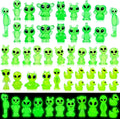 44 Pcs Luminous Mini Resin Alien Figures Miniature Figurines | Alien Statues Glow in the Dark for Outer Space Party Micro Landscape Decor