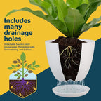 Lifemaster Eco Friendly Plant Pot Set -20-Pack Home Decor Flower Indoor and Outdoor Plastic Pots with Drainage Holes, Assorted Sizes (7", 6.6", 6", 5.3", 4.8") - Stackable Garden Versatile Planters