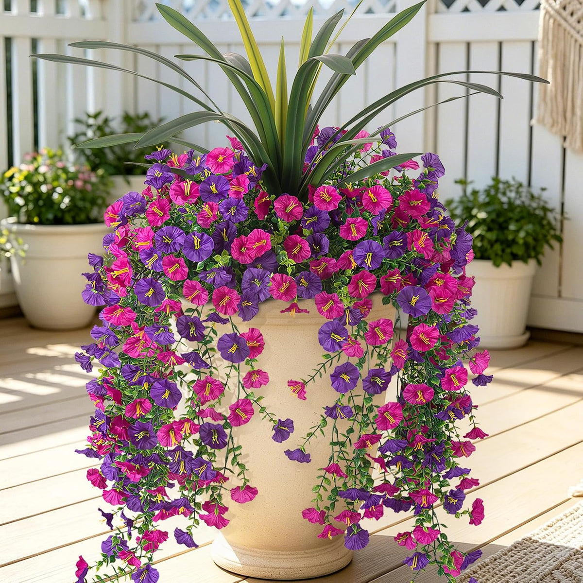 3 bundles fake artificial morning glory flowers for, main product view