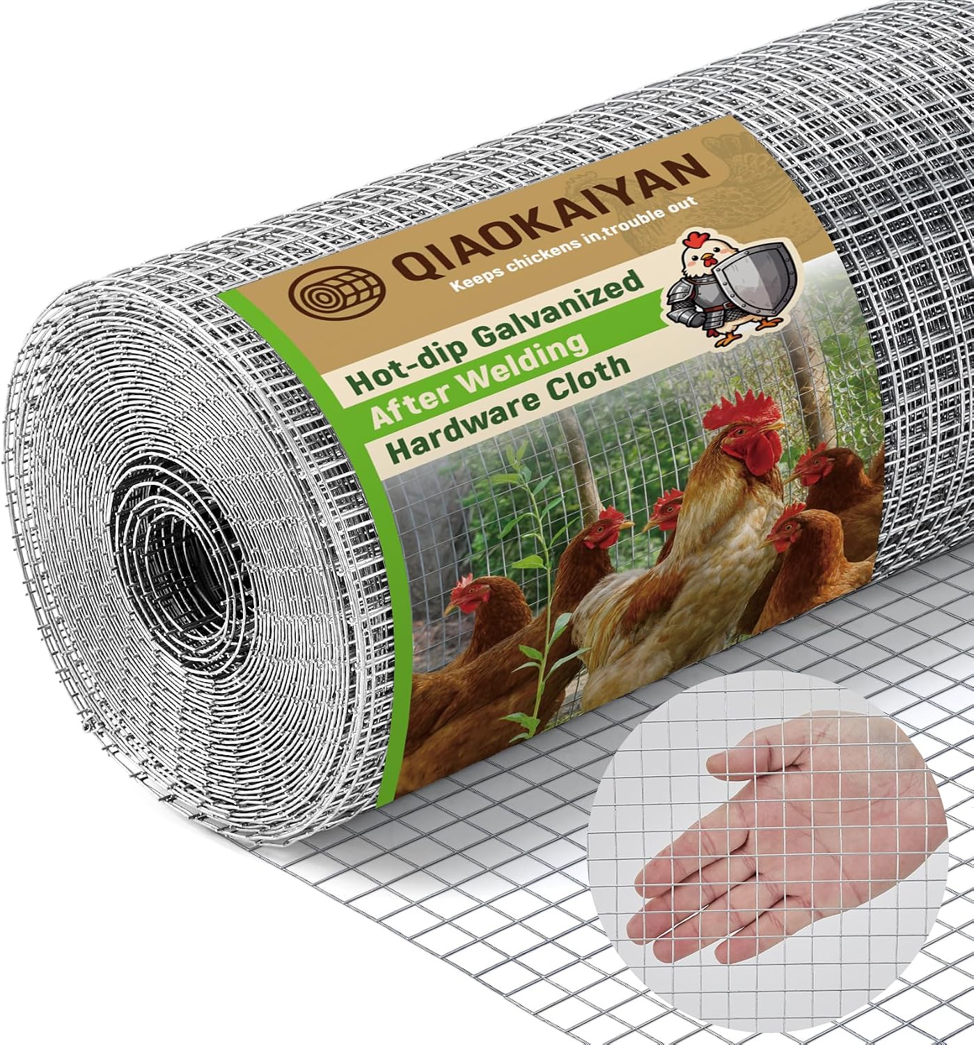 16" x 50' Hardware Cloth - 19 Gauge Heavy-Duty 1/2 Inch Welded Chicken Wire, Hot-Dipped Galvanized Mesh for Chicken Coop & Garden Fencing