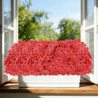 60 Pack Artificial Flowers for Outdoor Indoor Fake Plants, Faux Silk Flowers for Outdoors Outside Front Porch Hanging Planter Window Box Garden Spring Decoration(Red)