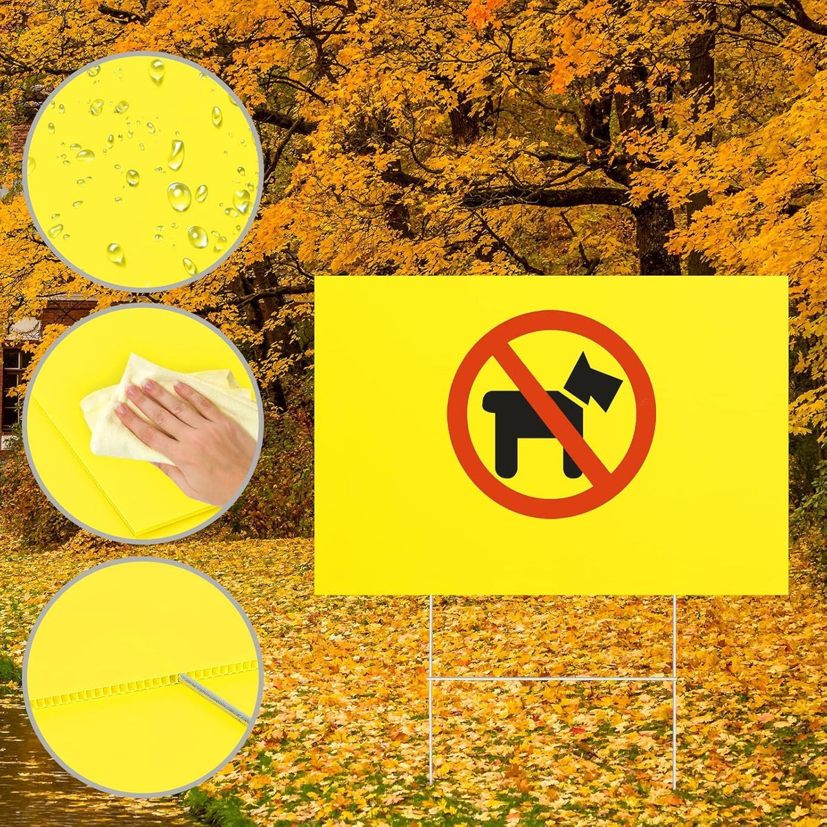 24x16 inch waterproof corrugated plastic yard signs with, side view