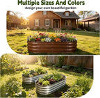 Galvanized Raised Garden Bed Outdoor, Large Raised Bed for Gardening, 4x2x1ft Metal Planter Box for Vegetables, Fruits, Flowers, Easy Assembly with Wing Nuts & Safe Rolled Design, Silver