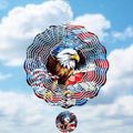 American Eagle Wind Spinner - 3D Stainless Steel Wind Spinners | Flag Pattern Ornaments Outdoor Kinetic Spinning Hanging 250 Anniversary Patriotic Decor for Patio Lawn Garden Yard Balcony